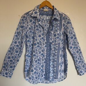 Lucky Brand Blue and White Patterned Shirt